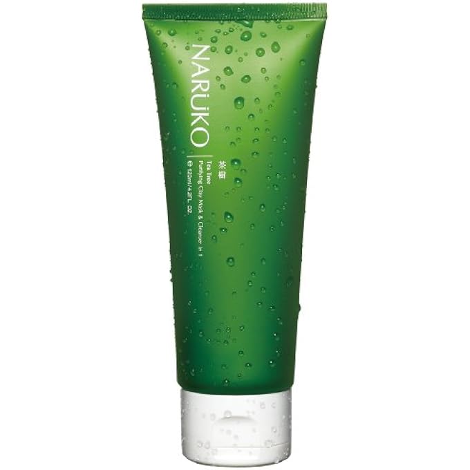 Naruko TEA TREE PURIFYING KAOLIN CLAY MASK & FACIAL CLEANSER 2 IN 1 FOR EXFOLIATING, PORE CLEARING, OIL-ABSORBING 4.2 OZ - Image 1